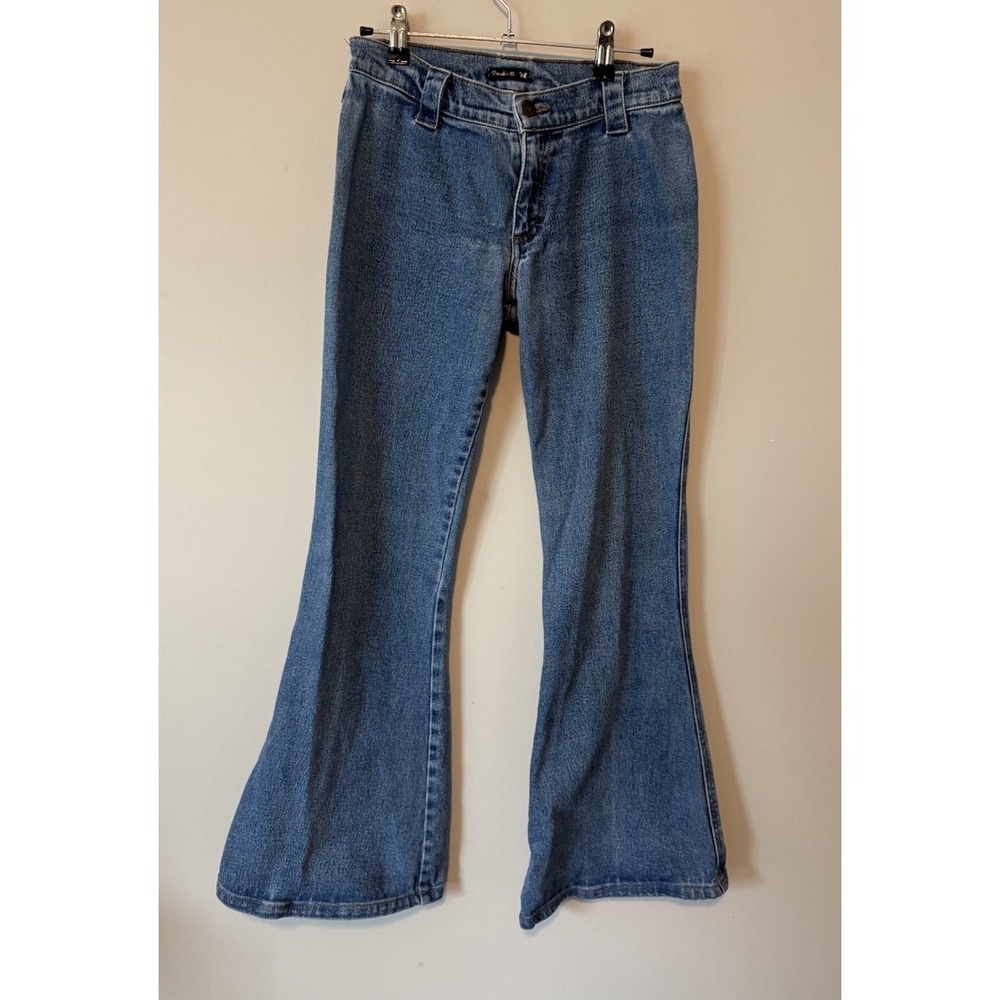 Vintage Y2K Frankie B Jeans Low Rise Ultra Flare Bell Bottom Medium‎ Wash Sz 4